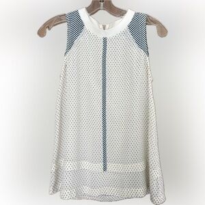 Madewell Cream and Navy Geometric Top